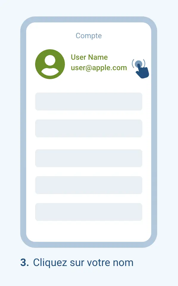 Page du compte Apple ID ouverte à partir du menu Profil de l'App Store.
