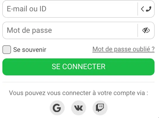Capture d'écran du formulaire de connexion au casino 888Starz en arabe pour les joueurs tunisiens.