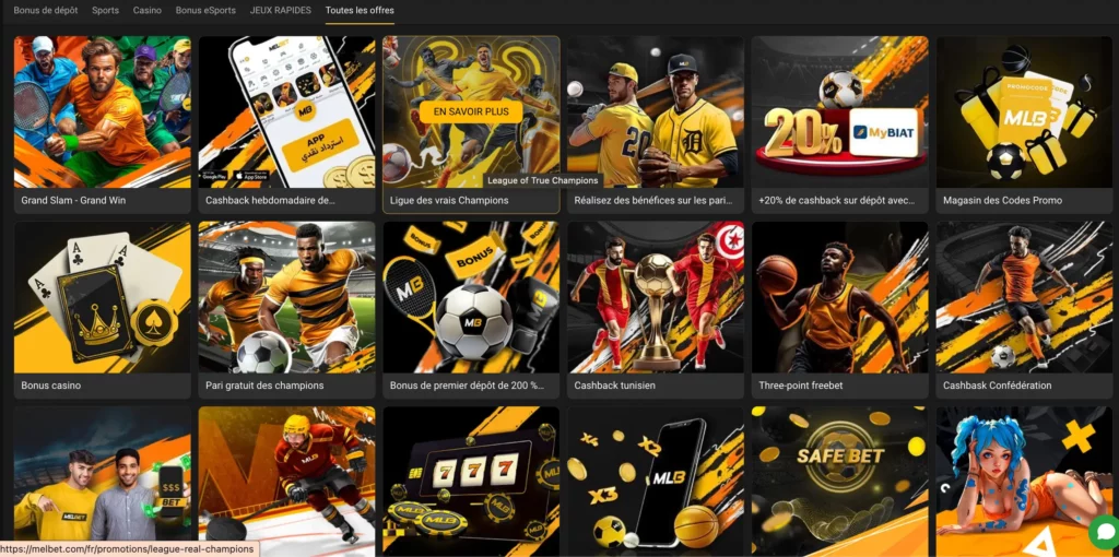 Répartition des bonus d'un casino Tunisie montrant les différents types de bonus offerts