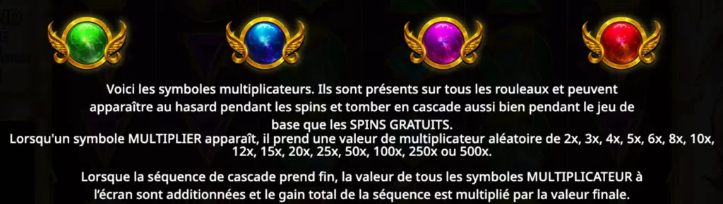Les orbes spéciaux de la machine à sous Gates of Olympus et les valeurs multiplicatrices.