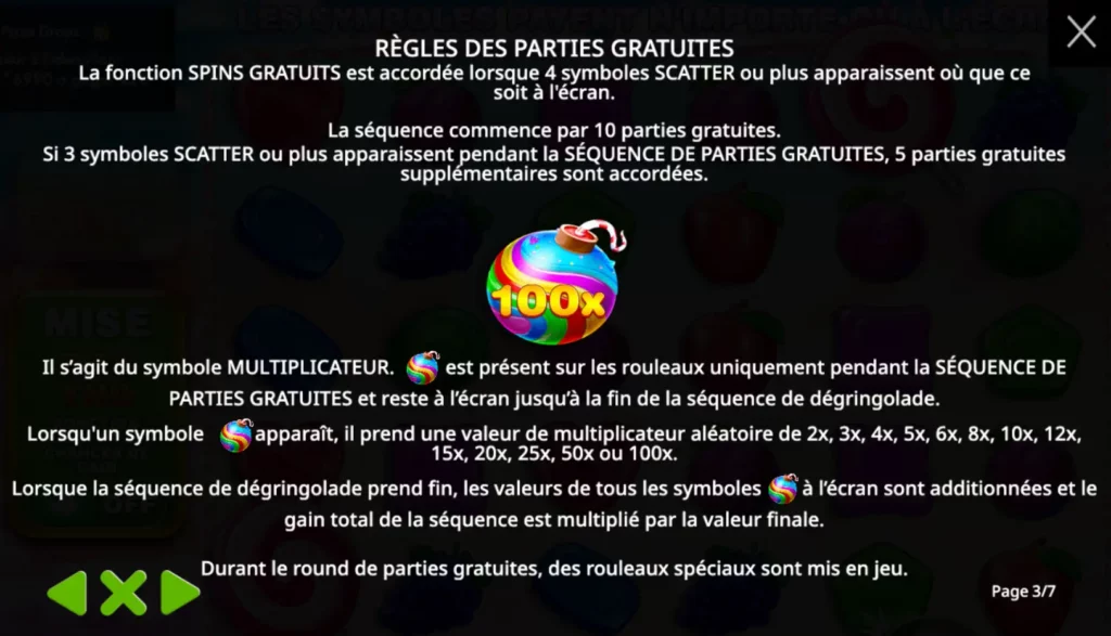 La machine à sous Sweet Bonanza : tours gratuits, multiplicateurs arc-en-ciel, gains de bombes et fonctions de tours gratuits.