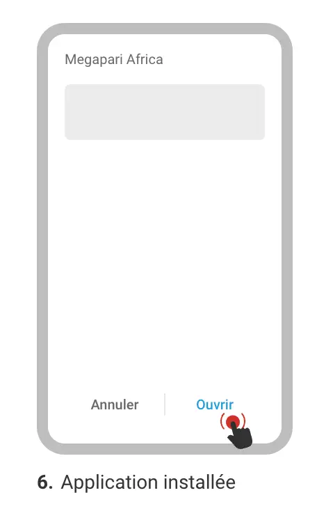 L'application Casino Megapari App Tunisie a été installée avec succès sur votre appareil Android.